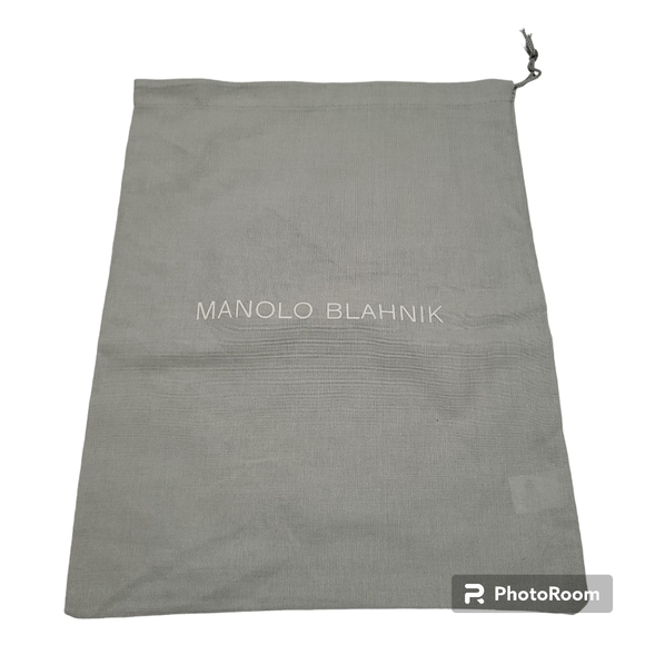 Manolo Blahnik Accessories - Manolo Blahnik Empty Dust Bag Drawstring Fabric Logo SpellOut 13.5 x 10.5 in